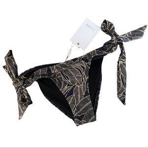 Suboo Zephora Tropical Print Black Tie Side Slim Bikini Bottoms NWT Size S